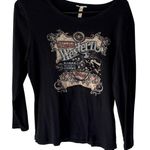 American Eagle Western Rodeo Shirt M Black Long Sleeve Rhinestone Cowgirl Western Grunge Photo 0