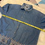 Vintage Maggie & Max Denim Chambray Button Down Blouse Top Size XL embroidered Photo 5