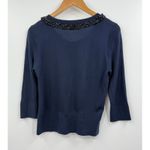 Kate Spade  Navy Blue Cardigan Sweater Beaded Collar Womens Wool Medium Photo 7
