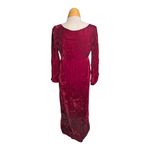 Vtg 1970s Red Crushed Velvet Double Breasted Medieval Renaissance Dress 10 11 Photo 2