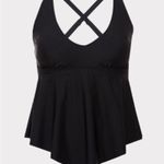 Torrid Tankini Wire free Flounce Ruffle swim top black 6X Photo 4