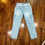 KanCan Straight Leg Cargo Pants Light Wash Blue Size undefined Photo 5