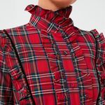 Tuckernuck  Red Plaid‎ Royal Stewart Tartan Ruffle Reagan Button Size XXL Photo 2