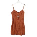 Urban Outfitters  Cope Burnt Orange Polka Dot Cut Out Button Mini Dress Small Photo 1