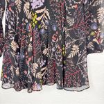 Kimchi Blue  Black Floral Mini Dress Womens 4 Long Sheer Sleeve Boho Casual Photo 10