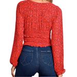 Free People EUC  Lolita Red Floral Top Size Small Photo 2