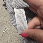 Everlane  Women's Linen Jumpsuit Sz 14 Gray White Stripe Tie Waist Sleeveless NWT Photo 8