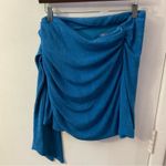 Lulus Lulu’s Beachside Party Teal Ruched Tie Front Coverup L NEW Swim Boho Casual Twee Photo 1