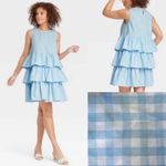 Who What Wear  blue white gingham tiered dress size XS Photo 1