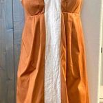 Max and Cleo NWOT  rust and cream sleeveless dress. Sz 4  Photo 0