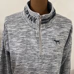 PINK - Victoria's Secret Pink Victoria’s Secret spellout logo space dye high neck half zip sweatshirt M Photo 4