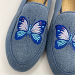 Talbots Ryan denim embroidery butterfly flats women’s Size 6M Photo 3