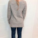 Abercrombie & Fitch V-Neck Knitted Sweater in Rib - Pink/Grey Marl - M Photo 5