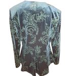 R & M Richards  Womens Size 6 Petite Velvet Suit Jacket Deep Teal Green Embellished Photo 1