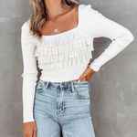 VICI  | Celeste Ribbed Ruffle Crop Top Photo 0