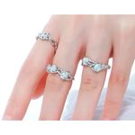 Boutique Three Stone Opal Ring | 925 Sterling Silver Photo 3