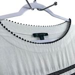 For Cynthia Linen Blend Striped 3/4 Sleeve Tunic Shift Dress White Black S Photo 2