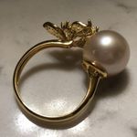 Boutique 11.5mm Custom Made Genuine Pearl Clover Ring Photo 9