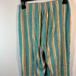 Free People ✨ Women’s Fine Line Slim Pants Aqua Orange Yellow Stripe XS Photo 9