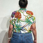 FOR THE REPUBLIC  White Floral Front Tie Blouse Sz L Photo 8