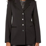 Rebecca Taylor Rebecca‎ Taylor Wool Satin Blazer Black Size 16 Photo 0