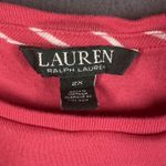 Lauren Ralph Lauren Shirt Womens 2X Pink Crewneck Short Sleeve Striped Accents Size XXL Photo 4