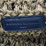 Banana Republic  Paper Straw Shopper Tan Black Strap Vegan Beach Tote Bag OS Photo 4