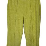 Aerie  XS Chartreuse Rib Velour 70s Flare Pants | Retro Boho Wide Leg Trousers Photo 3