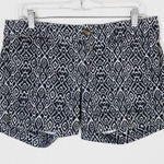 American Eagle Black & White Ikat Pattern Midi Shorts Photo 0