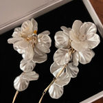 Anthropologie  Blossom Drop Earrings Ivory Photo 0