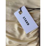 STAUD NWT  Mariana Strapless Mesh Dress Pale Honey Butter Yellow Maxi Drop Waist Photo 2