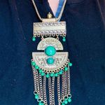 Like NEW Boho Oriental inspired jewelry piece faux jade festive necklace Gold Photo 9