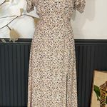 AFRM Jamie Floral Print Open Back Midi Dress Photo 0