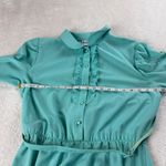 Vintage Jennifer Gee Belted Dress Womens‎ L Seafoam Green Ruffled A Photo 5