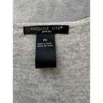 August Silk  Grey Long Sleeve Ruffled Neckline &‎ Cuffs Pullover Sweater Petite M Photo 4