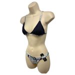 TAVIK Navy Floral Triangle Bikini Set Swimsuit Honey Evening Blue Size Small NWT White Photo 4