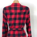 Abercrombie & Fitch Button Front Shirt Dress Women Small Red Black Buffalo Plaid Photo 5