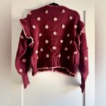 Farm Rio NWT Burgundy Crochet Womens Floral Knit Cardigan Size Small Boho Chic Photo 4
