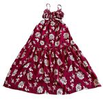 Alohiwai Tropical Hawaiian Print Maxi Dress Cutout Vacation Floral Size XS Women Red Photo 6