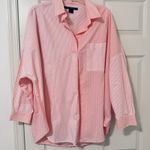 French Connection Top Peach 3/4 Sleeve Popover 100% Cotton Blouse Medium Photo 0