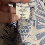 Jams World  Palani Sleeveless Tank Top Women's Medium Blue‎ White Tropical Photo 4