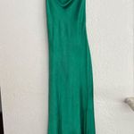 SLA The Label  Fiji emerald green satin high slit slip maxi dress S NWT Photo 7