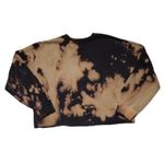 Forever 21 Tie Dye Cropped Nasa Sweatshirt Black & Brown Crew Neck Boxy Retro‎ Fall - M Photo 1