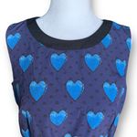 Eshakti eShakati Dress Navy Heart Print Sleeveless Drawstring Waist Scoop Neck Midi Photo 6