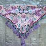 Pastel butterflies Embroidered Boho Western bandana Photo 3