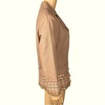 VICTOR COSTA “OCCASION” light Brown blazer w/embroidery and sequins. Medium. EUC Photo 3
