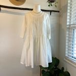 Current/Elliott Current Elliott White 100% Cotton Pleated Lace Babydoll Mini Dress Size XS Photo 13