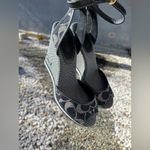 Coach Vintage Tawney Wedge Espadrilles Platform Y2K Sandals Monogram Blue Denim Photo 1