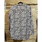 Tahari Animal Print Zebra Stripe Linen Tunic Top Size XL Brown Mob Wife Beachy Photo 1