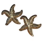 Gold Starfish Stud Flat Backed Pierced Earrings Gold Photo 0